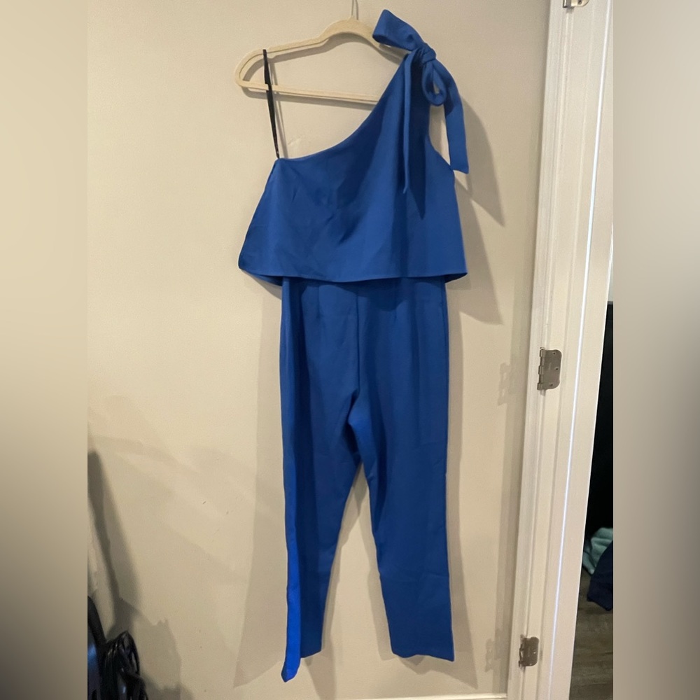 Blue Jumpsuit with shoulder Tie Size 6